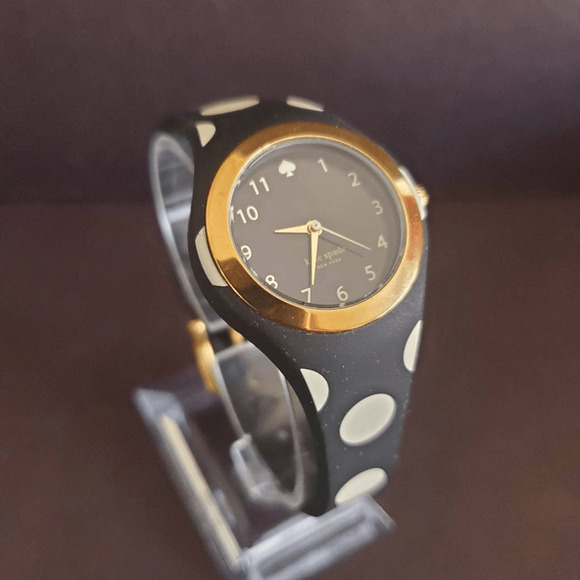 Kate Spade Rumsey Watch with Silicone Black and White Polka Dot‎ Band - Picture 1 of 6